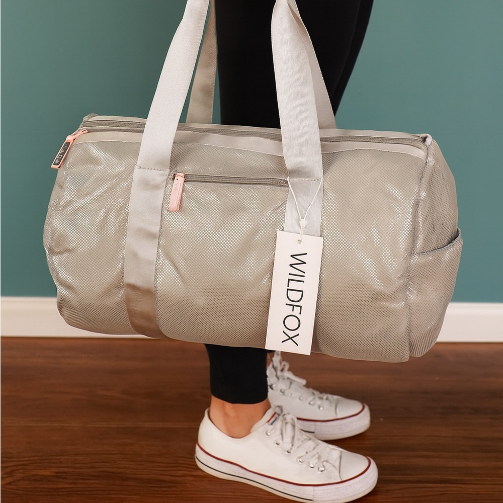 🆕️ Wildfox‎ Silver Textured Duffel Bag | NWT